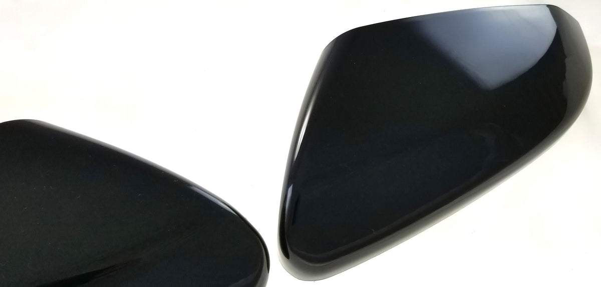 MC6281BLK 16-21 Honda Civic 2 PCS Top Gloss Black Tape-on Mirror Cover Chrome Delete Kit