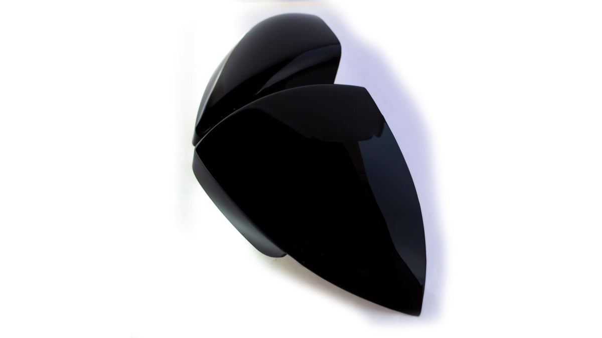 MC6286BLK 16-21 Hyundai Elantra 2 PCS No Turn Signal Top Gloss Black Tape-on Mirror Cover Chrome Delete Kit