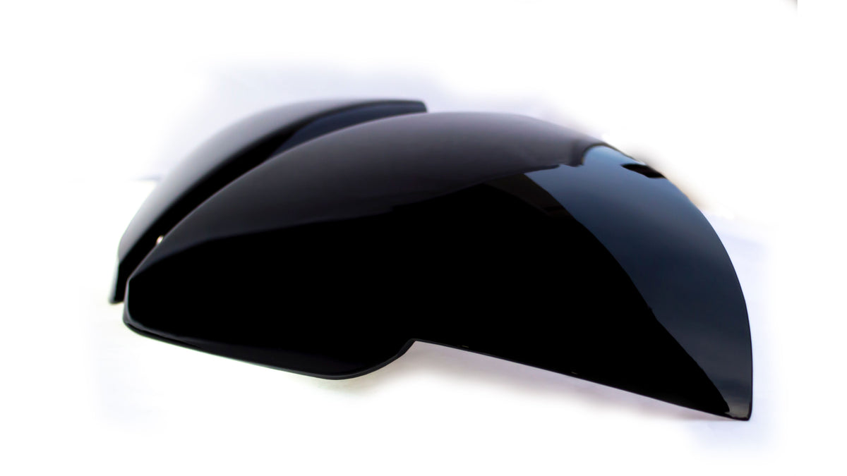 MC6286BLK 16-21 Hyundai Elantra 2 PCS No Turn Signal Top Gloss Black Tape-on Mirror Cover Chrome Delete Kit