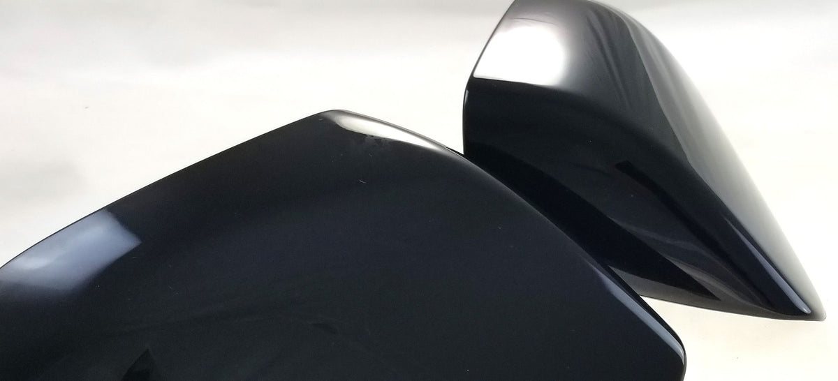 MC6289BLK 15-19 Hyundai Sonata 2 PCS No Turn Signal Top Gloss Black Tape-on Mirror Cover Chrome Delete Kit