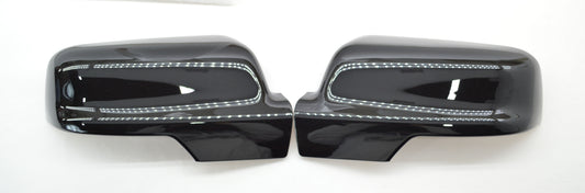 MC6290BLK 19-22 Ram 1500 2 PCS With Turn Signal Top Gloss Black Tape-on Mirror Cover Chrome Delete Kit