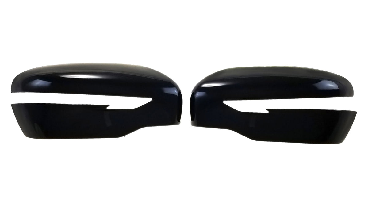 MC6293BLK 15-17 Nissan Juke 2 PCS With Turn Signal Top Gloss Black Tape-on Mirror Cover Chrome Delete Kit