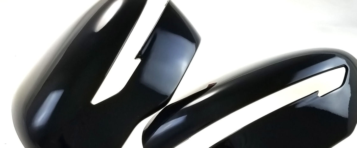 MC6293BLK 15-22 Nissan Murano 2 PCS With Turn Signal Top Gloss Black Tape-on Mirror Cover Chrome Delete Kit