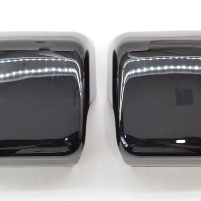 MC6296BLK 18-22 Jeep Wrangler 2 PCS No Turn Signal Full Gloss Black Tape-on Mirror Cover Chrome Delete Kit