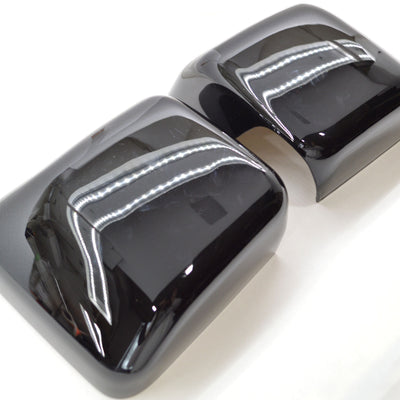 MC6296BLK 20-22 Jeep Gladiator JL 2 PCS No Turn Signal Full Gloss Black Tape-on Mirror Cover Chrome Delete Kit