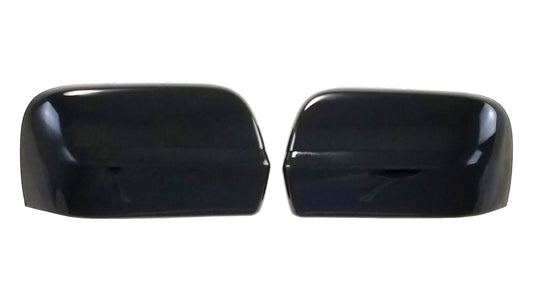 MC6297BLK 17-22 Nissan Titan 2 PCS No Turn Signal Top Gloss Black Tape-on Mirror Cover Chrome Delete Kit