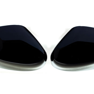 MC6298BLK 16-21 Nissan Versa 2 PCS No Turn Signal Top Gloss Black Tape-on Mirror Cover Chrome Delete Kit