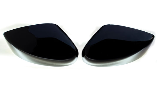 MC6298BLK 16-22 Nissan Versa 2 PCS No Turn Signal Top Gloss Black Tape-on Mirror Cover Chrome Delete Kit
