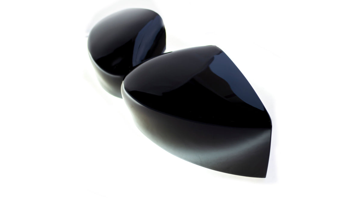 MC6298BLK 16-21 Nissan Versa 2 PCS No Turn Signal Top Gloss Black Tape-on Mirror Cover Chrome Delete Kit