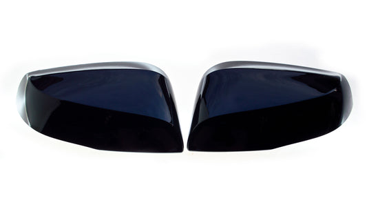 MC6301BLK 19-22 Toyota RAV4 2 PCS No Turn Signal Top Gloss Black Replacement Mirror Cover Chrome Delete Kit