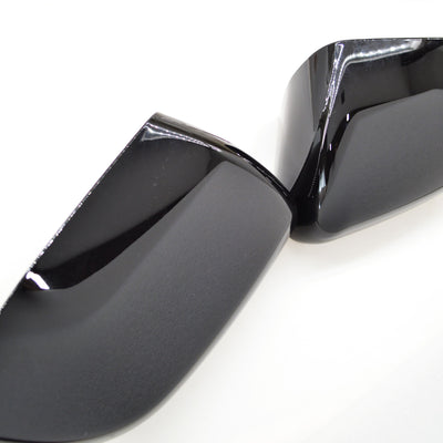 MC6313BLK 20-22 Ford Explorer 2 PCS No Turn Signal Top Gloss Black Tape-on Mirror Cover Chrome Delete Kit