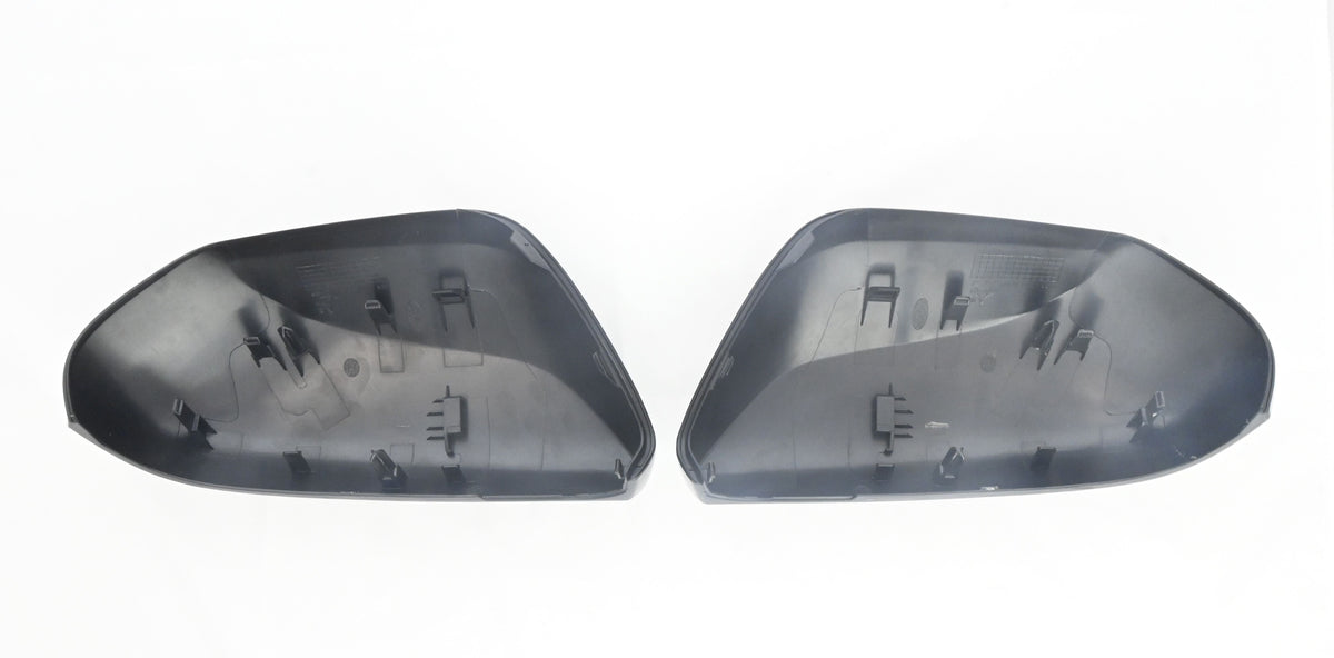 MC6317BLK 17-21 Toyota Prius, 19-21 Toyota Camry 2 PCS No Turn Signal Top Gloss Black Replacement Mirror Cover Chrome Delete Kit