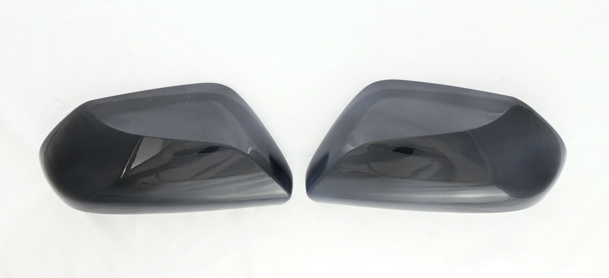 MC6317BLK 17-21 Toyota Prius, 19-21 Toyota Camry 2 PCS No Turn Signal Top Gloss Black Replacement Mirror Cover Chrome Delete Kit
