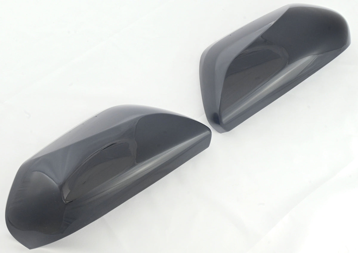 MC6317BLK 17-21 Toyota Prius, 19-21 Toyota Camry 2 PCS No Turn Signal Top Gloss Black Replacement Mirror Cover Chrome Delete Kit