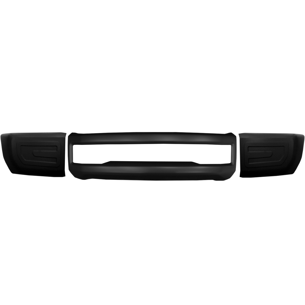 2017-2019 Ford F250 or F350 without foglamp cut-outs Gloss Black Bumper Covers, chrome delete kit