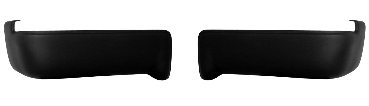 Paintable ABS rear BumperShellz chrome delete caps for 2009-2014 Ford F150, no parking sensor cutouts, ready for painting