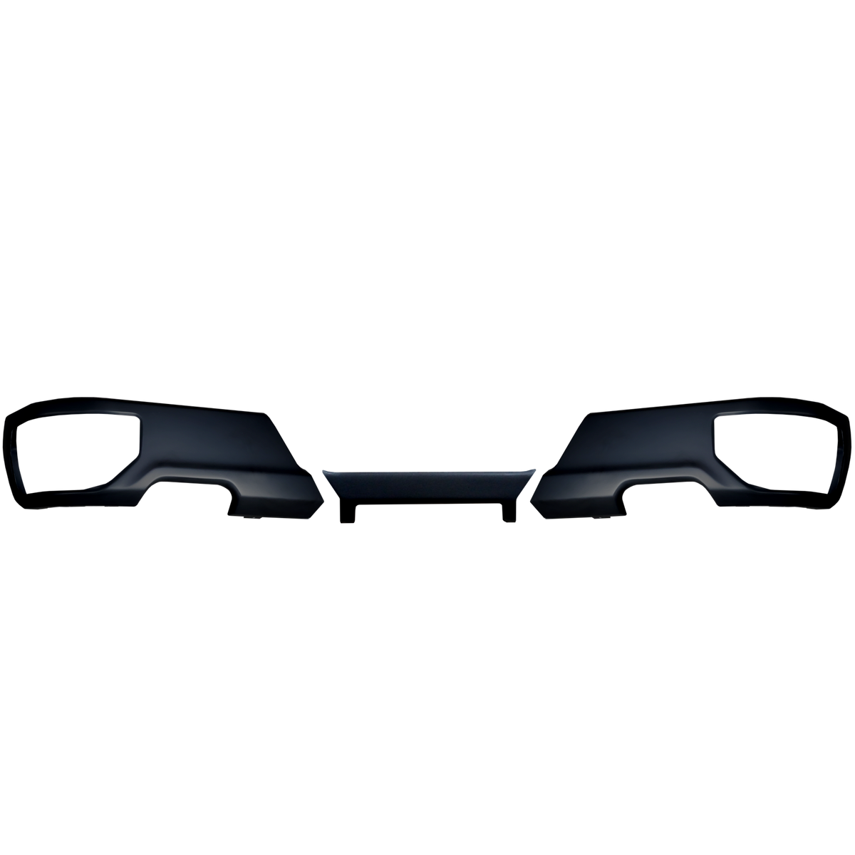 Paintable ABS 2019-2024 Silverado or Sierra Rear Bumper Covers with Exhaust Cutouts - Chrome Delete Kit