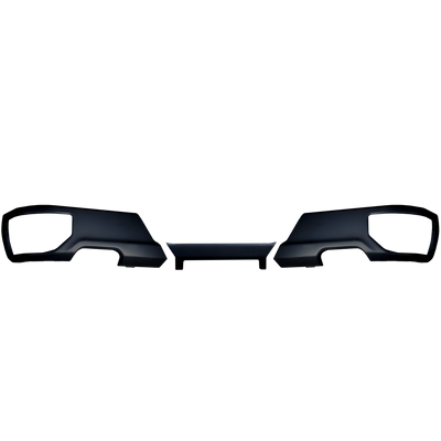 Paintable ABS 2019-2024 Silverado or Sierra Rear Bumper Covers with Exhaust Cutouts - Chrome Delete Kit