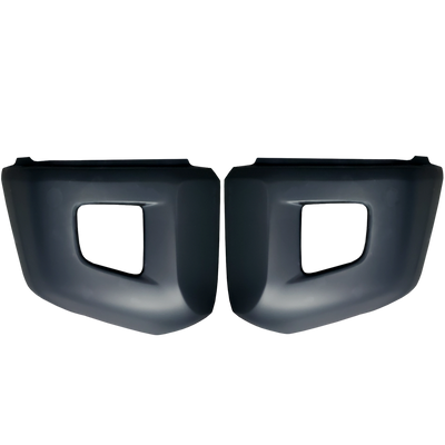 Paintable ABS BumperShellz Front Bumper Overlays for 2014-2021 Toyota Tundra, Chrome Delete Kit, Without Sensor Holes 