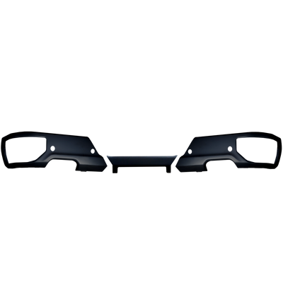 Paintable Rear Bumper Covers for the GMC Sierra and Chevy Silverado 2019-2024, ready for paint, chrome delete kit 