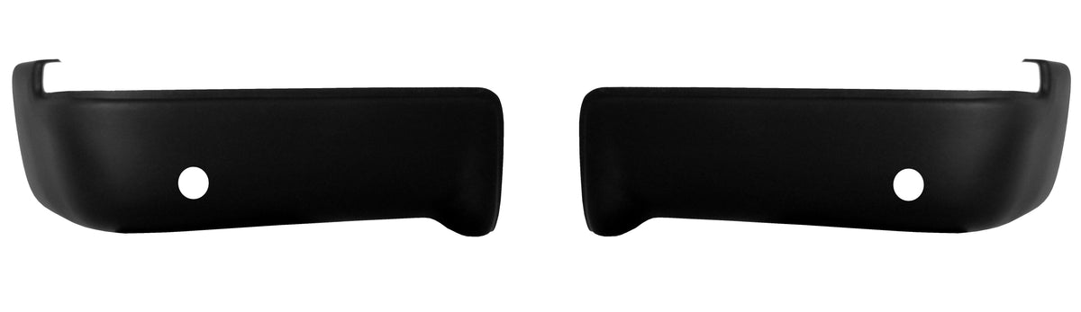 Paintable ABS rear BumperShellz chrome delete caps for 2009-2014 Ford F150, with parking sensor cutouts, ready for customization