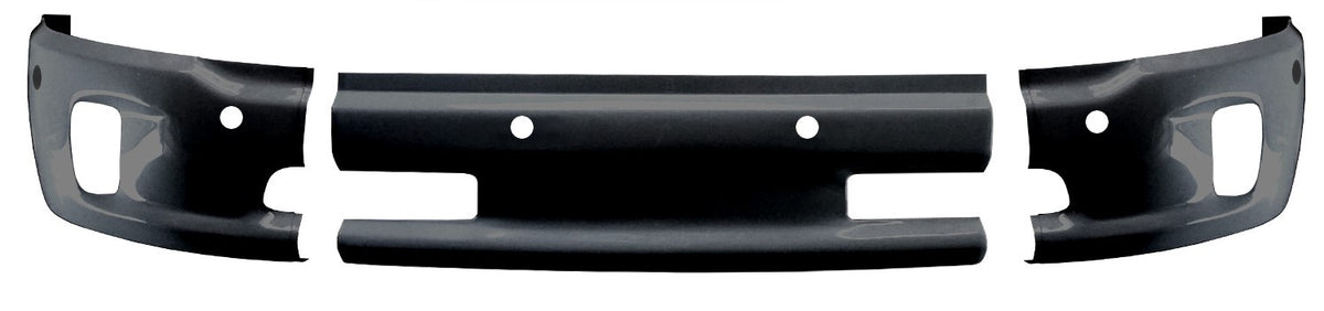 Paintable ABS front bumper cover for 2013-2018 Ram 1500, with fog lamp cutouts and parking sensor holes, ready for customization