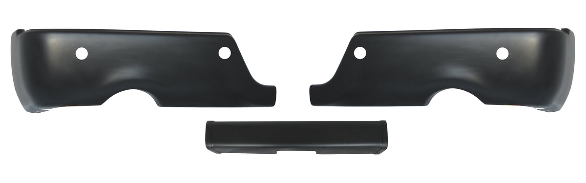 2009-2018 Ram - Rear BUMPERSHELLZ™ - Chrome Delete Truck Bumper Caps Chrome Delete Kit With reverse sensors Paintable ABS (ready for color match paint) dual Exhaust Cut-outs