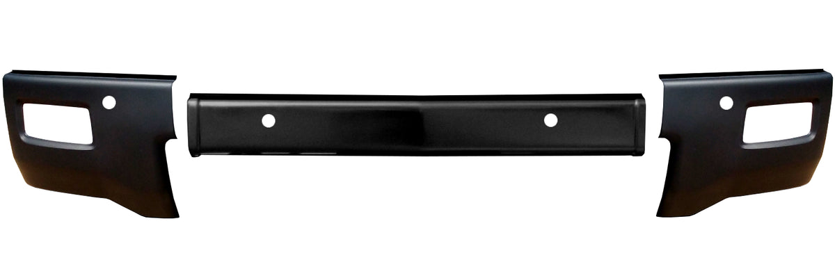 2014-2015 Chevy Silverado 1500 - Front BUMPERSHELLZ™ with fog lamp cut outs and parking sensros, paintable ABS chrome delete kit