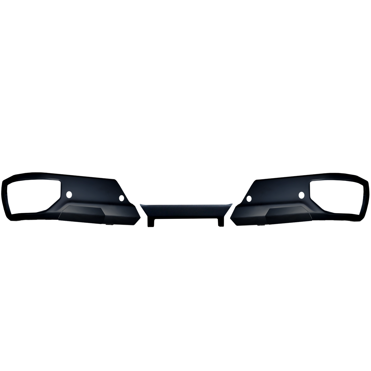 Paintable Rear Bumper Covers with Parking Sensors and no exhaust cut outs for the 2019-2024 Silverado and Sierra, black out kit