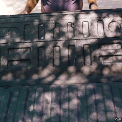 Dynamic image capturing the moment the truck tailgate is opened with the GapShield Universal Tailgate Gap Cover installed, demonstrating functionality and accessibility.