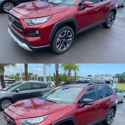 2019-2022 Toyota RAV4 Works over Keyless Sensors 4 PCS Gloss Black Snap-on W/Tape Door Handle Cover Chrome Delete Kit