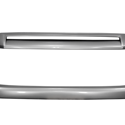 Close-up of a Silver Sky Metallic (Color Code: 1D6) BumperShellz overlay designed for the grille surround and hood bulge of a 2014-2021 Toyota Tundra.