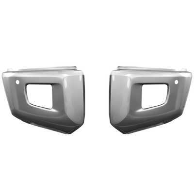 Silver Sky Metallic (Color Code: 1D6)  BumperShellz Front Bumper Overlays for 2014-2021 Toyota Tundra, Chrome Delete Kit, With Sensor Holes