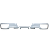 Rear Bumper Covers for the 2019-2024 Silverado or Sierra with exhaust cut-outs in color summit white, chrome delete kit