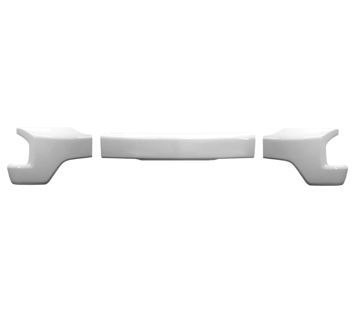 2019-2021 Chevy Silverado 1500 front BumperShellz in Olympic/Summit White, smooth finish without sensor holes.