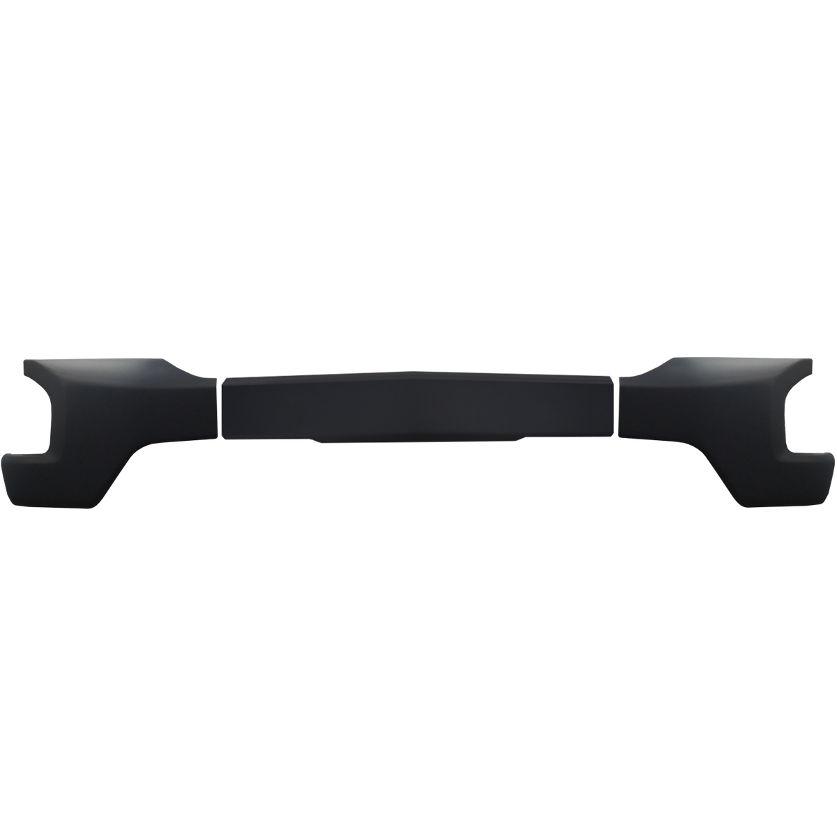 Matte black front BumperShellz for 2019-2021 Chevy Silverado 1500, no parking sensor holes.