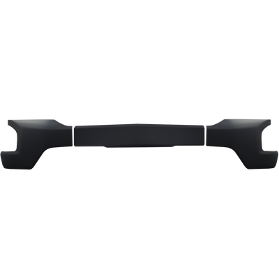 Matte black front BumperShellz for 2019-2021 Chevy Silverado 1500, no parking sensor holes.