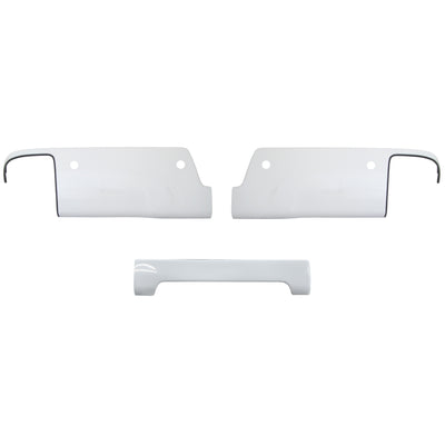 Chevy Silverado and GMC Sierra Rear Bumper Covers in Summit/Olympic White with parking sensors - chrome delete kit