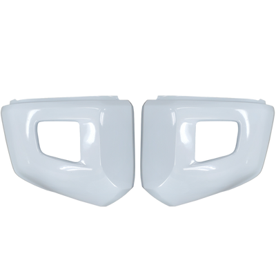 Super White II (Color Code: 040) BumperShellz Front Bumper Overlays for 2014-2021 Toyota Tundra, Chrome Delete Kit, Without Sensor Holes 