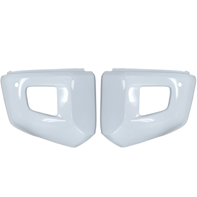 Super White II (Color Code: 040) BumperShellz Front Bumper Overlays for 2014-2021 Toyota Tundra, Chrome Delete Kit, With Sensor Holes