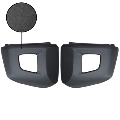 Textured Black TPO BumperShellz Front Bumper Overlays for 2014-2021 Toyota Tundra, Chrome Delete Kit, Without Sensor Holes 