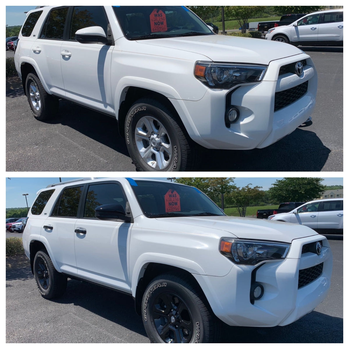 2013-2018 Toyota RAV4 2 PCS Top Gloss Black Tape-on Mirror Cover Chrome Delete Kit