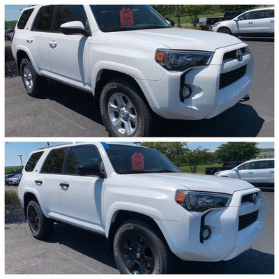 2013-2018 Toyota RAV4 2 PCS Top Gloss Black Tape-on Mirror Cover Chrome Delete Kit