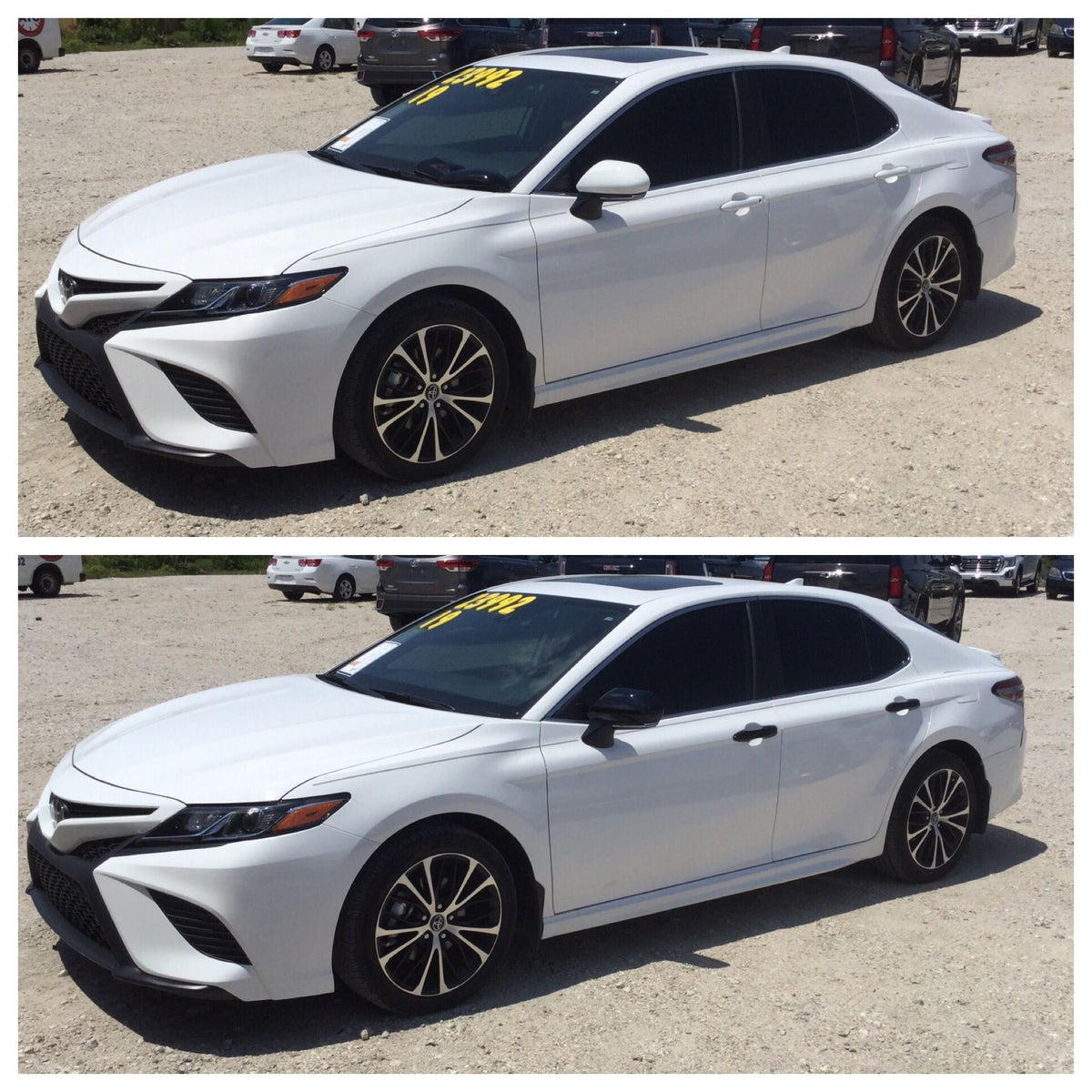 MC6295BLK 17-22 Toyota Prius PCS No Turn Signal Top Gloss Black Tape-on Mirror Cover Chrome Delete Kit
