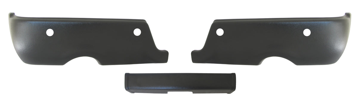 textured tpo 2009-2018 Ram - Rear BUMPERSHELLZ™ - Chrome Delete Truck Bumper Caps Chrome Delete Kit With reverse sensors Textured Black TPO Exhaust Cut-outs