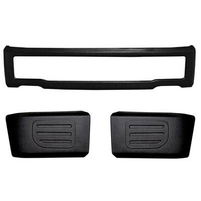 Textured TPO 2015-2017 Ford F-150 Front Bumper Covers no fog lamps, Chrome Delete Kit