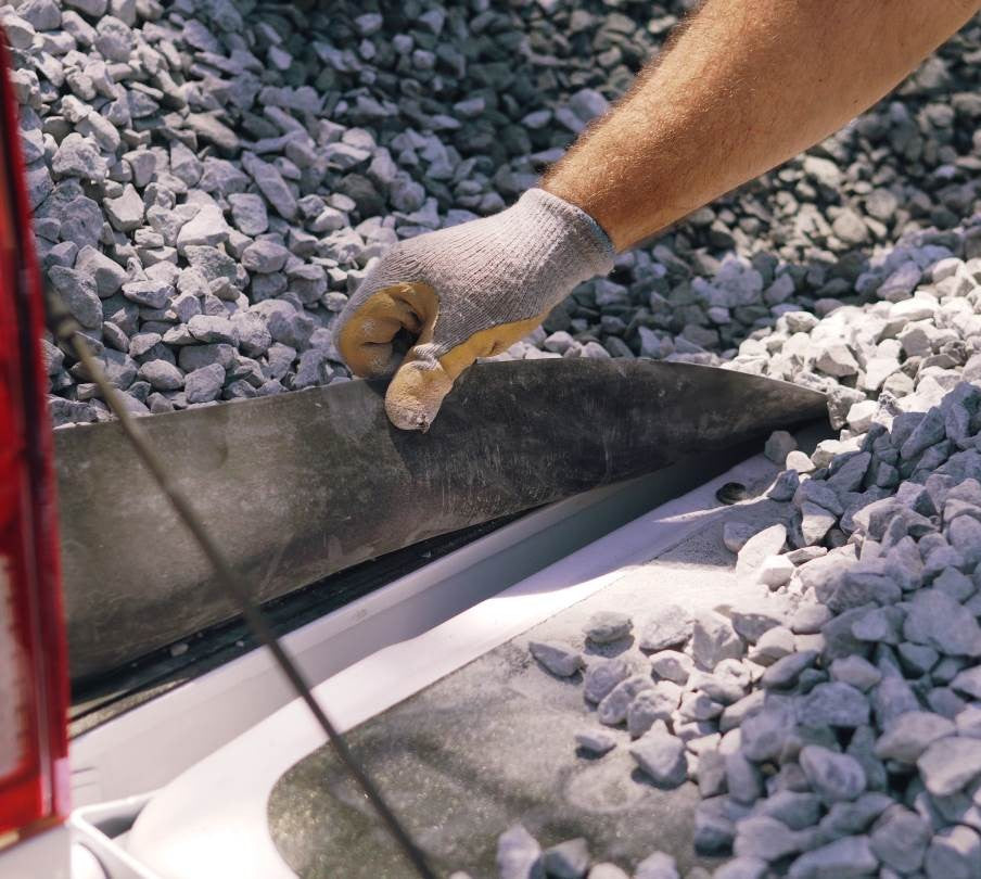 GapShield keeping gravel from falling into a pickup truck tailgate gap